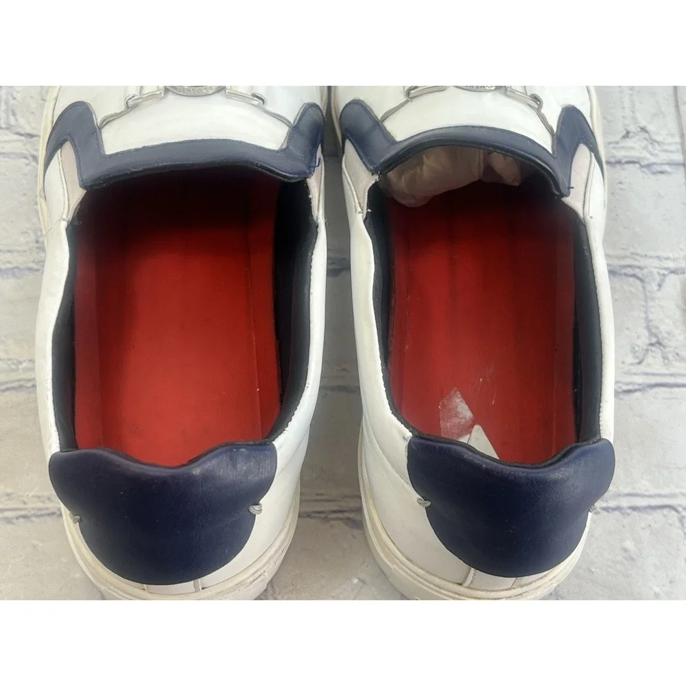 vtg Versace Collection nautical old money Leather Low Top Sneakers 44/US11 - Picture 6 of 11